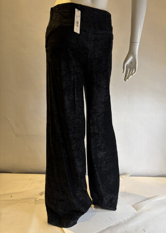 ALICE + OLIVIA CONOR CLEAN WAIST TROUSER VELVET SIZE 2 BLACK MRSP $375 NWT