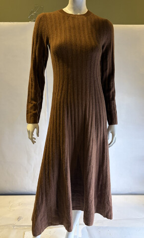 ALTUZARRA GIA WOOL-CASHMERE MAXI DRESS RIB KNIT MSRP $1195 SIZE XS COLOR SADDLE