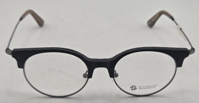 SCHUBACH ORIGINALS 5034 C86 BLACK/BROWN WOOD UNISEX FRAMES 49-19-145