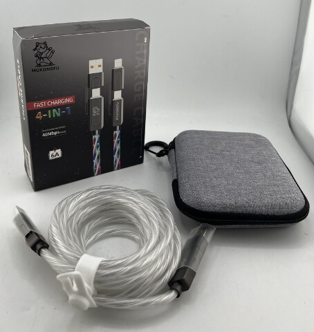 MOKONGFU 120W LIGHT UP 4 IN 1 CHARGER USB TYPE C LIGHTING CABLE