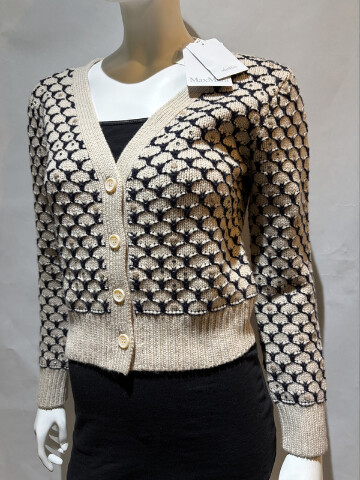 MAX MARA WOMEN'S PATTERNED WOOL & CASHMERE CARDIGAN SAMPLE MXM MASTRO M MEDIUM