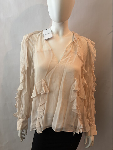 REISS WOMEN'S ZARIA RUFFLE TOP IN PALE PINK US SIZE 6 MSRP $240 46721167