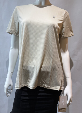 ON RUNNING WOMEN'S CORE-T SHIRT SIZE LARGE L COLOR SAND 1WE10582962 NEW