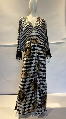 CAMILLA MONARCHY MANIA PLUNGE NECK DRAPED SHOULDER DRESS SZ XXL LDSA236 $1100