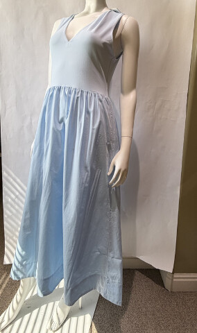 ARITZIA BABATON WOMEN'S LOCALE POPLIN DRESS IN VILLA BLUE 131910 SIZE LARGE L