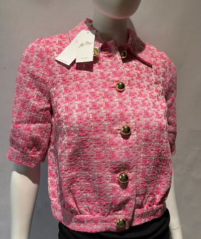 LILLY PULITZER MARCIANA BOUCLE JACKET 21983 CHERRY BLOSSOM PINK TWEDE SIZE 0