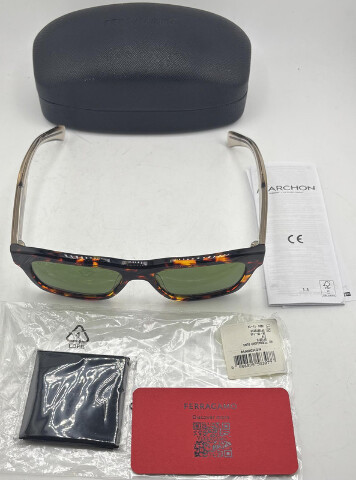 FERRAGAMO MARCHON SF1087S SUNS 56-18-145 BROWN/ORANGE SUNGLASSES
