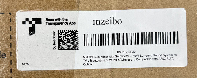 MZEIBO KY-2020E 2.1 CHANNEL BLUETOOTH SOUNDBAR WITH SUBWOOFER W BLUETOOTH
