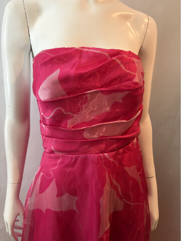 DONNAKARAN WOMEN'S STRAPLESS ORGANZA BALLGOWN IN HOT FUCHSIA SZ US 10 20575454