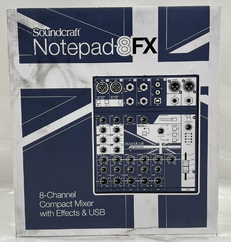 SOUNDCRAFT NOTEPAD-8FX 8 CHANNEL COMPACT ANALOG MIXER W EFFECTS & USB
