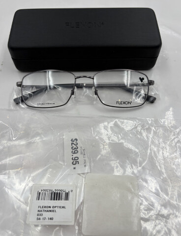 FLEXON OPTICAL NATHANIEL 600 033 MEN'S GLASSE IN GUNMETAL 54-17-140 AUTHENTIC