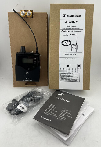 SENNHEISER EK IEM G4 STEREO BODYPACK RECEIVER 509621 W BATTERIES AND EARPHONES