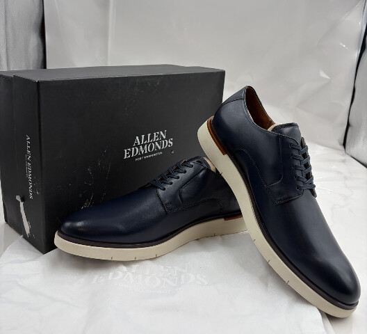 ALLEN EDMONDS MEN'S CARSON LACE UP DERBY DRESS SHOE COLOR NAVY 7258 SIZE 13D