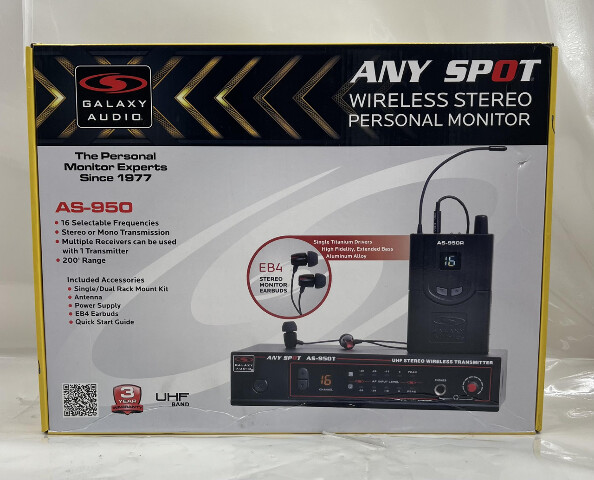 GALAXY AUDIO ANY SPOT AS-950 WIRELESS STEREO PERSONAL IN-EAR MONITOR SYSTEM