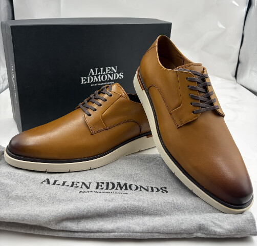 ALLEN EDMONDS MEN'S CARSON LACE UP DERBY DRESS SHOE COLOR WALNUT 6840 SIZE 13D