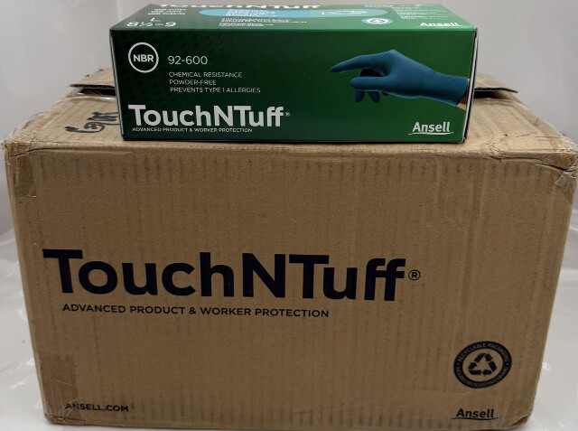 LOT OF 1000 ANSELL 92-600 TOUCHNTUFF SIZE LARGE NBR NITRILE DISPOSABLE GLOVES