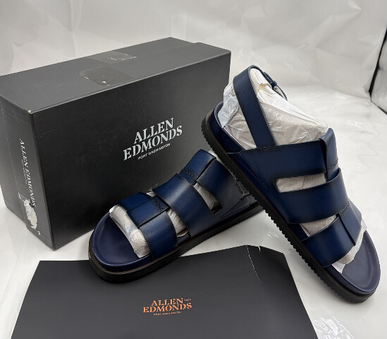 ALLEN EDMONDS DAMIEN FISHERMAN SANDAL COLOR NAVY 8196 SIZE 10D