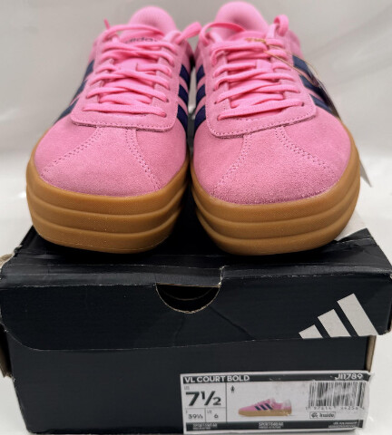 ADIDAS VL COURT BOLD JI1789 WOMENS SIZE 7.5 BLISS PINK DARK BLUE LIFESTYLE SHOES