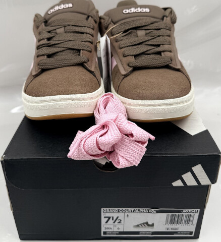 ADIDAS GRAND COURT ALPHA 00S JR0541 WOMENS SIZE 7.5 BROWN AND PINK CASUAL SHOES