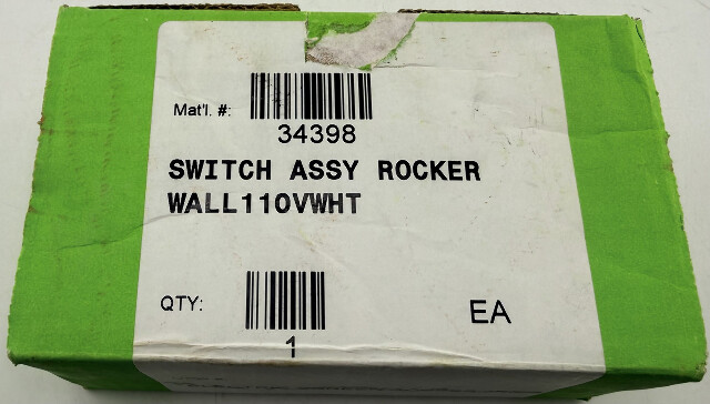 DA-LITE 34398 WALL110VWHT ROCKER WALL SWITCH ASSY 110V
