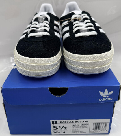 ADIDAS GAZELLE BOLD W HQ6912 WOMENS SIZE 5.5 BLACK AND WHITE SNEAKERS