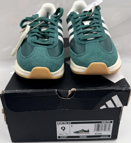 ADIDAS RUN 70S 2.0 KI5791 WOMENS SIZE 9 GREEN AND WHITE CASUAL SHOES