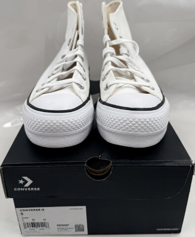 CONVERSE 560846F WOMENS SIZE 5 CHUCK TAYLOR ALL STAR LIFT WHITE HIGH-TOPS
