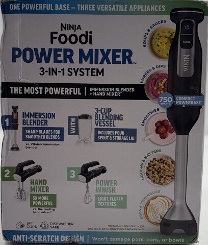 NINJA FOODI POWER MIXER 3-IN-1 SYSTEM 750 WATT POWERBASE MOTOR