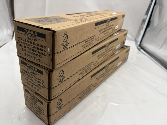 LOT OF 3 TONER CARTRIDGE GROUP-MX-60 BLACK FOR SHARP MX-2630, 3050, 3070, 3550