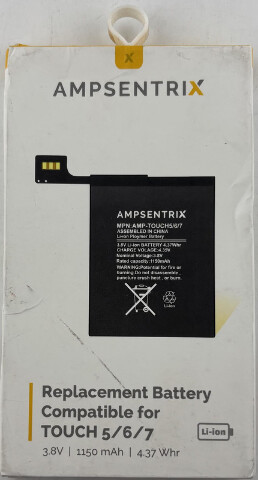 AMPSENTRIX REPLACEMENT BATTERY COMPATIBLE FOR TOUCH 5/6/7 3.8V 1150 MAH 4.37 WHR