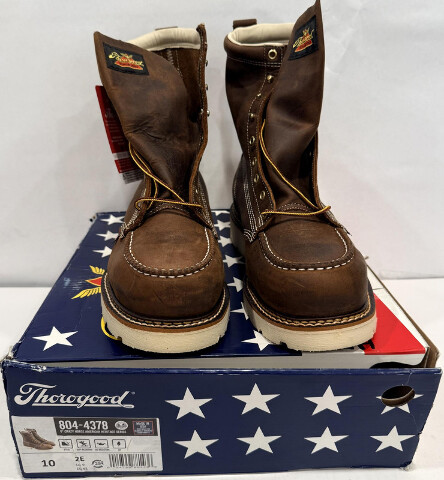 THOROGOOD 804-4378 8" CRAZY HORSE AMERICAN HERITAGE STEEL TOE MENS S 10 2E BOOTS