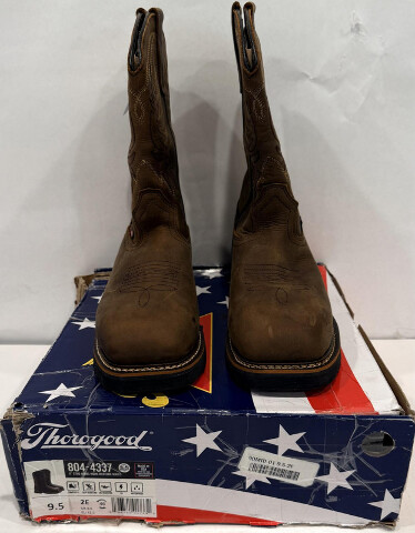 THOROGOOD 804-4337 11" STUD HORSE WORK WESTERN COMPOS TOE MENS SZ 9.5 2E BOOTS