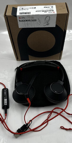 POLY BLACKWIRE HEADSET 5220 USB - C HS + 3.5MMP AND USB - C/A
