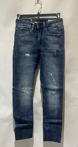 G-STAR 3301 MID SKINNY ANKLE FADED RIPPED SKINNY JEANS BALTIC SEA 24W X 30L