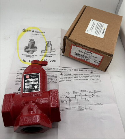BELL & GOSSETT 2GP1 SA-1" NPT STRAIGHT ANGLE FLO-CONTROL VALVE 107018