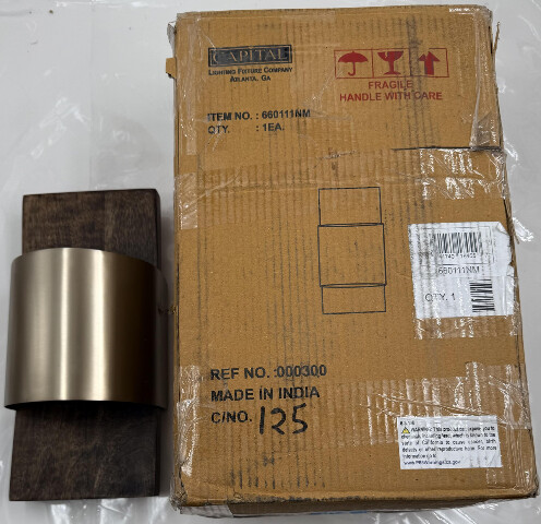CAPITAL LIGHTING SYDNEY 660111NM NORDIC WOOD & MATTE BRASS LED WALL SCONCE