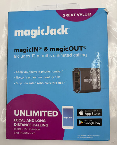 MAGICJACK VOIP ADAPTER MAGIC-IN & MAGIC-OUT FOR UNLIMITED US & CANADA CALLS