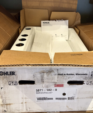 KOHLER 5871-1A2-0 RIVERBY SINK SR 1 HOLE CAST IRON KITCHEN SINK WHITE