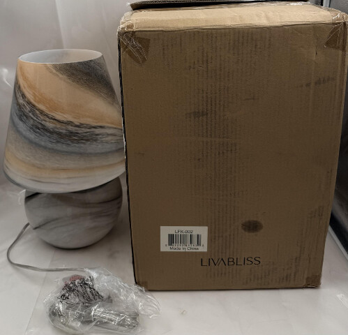 SURYA LIVABLISS LEFKADA LFK-002 16" MINIMALIST BROWN GLASS ACCENT TABLE LAMP