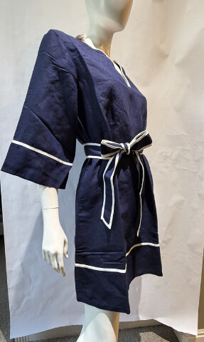 TOMMY BAHAMA WOMEN'S ST. LUCIA SPLIT NECK TUNIC DRESS IN NAVY SS500810 SZ SMALL