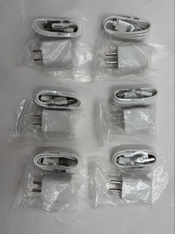 LOT OF 6 SHARRK FOR APPLE CHARGE/ SYNC CABLE 3FT WITH CHARGING BOX IN WHITE