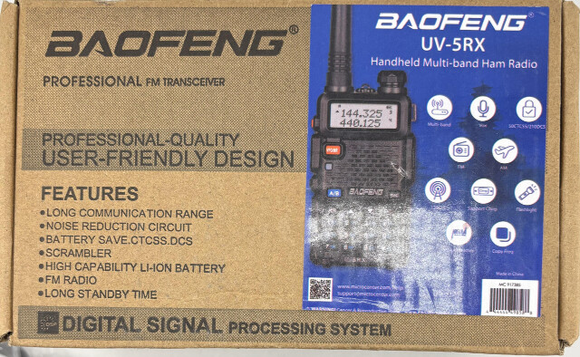 BAOFENG UV-5RX TWO WAY RADIO 5W 7.4V PROFESSIONAL FM TRANSCEIVER