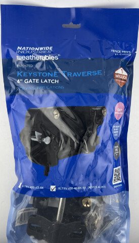 KEYSTONE TRAVERSE 4" GATE LATCH KLTRV-400-4D-BK-KA 