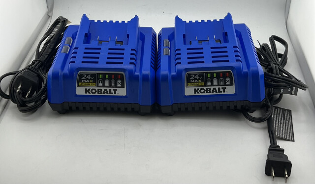 LOT OF 2 KOBALT 24V MAX LITHIUM-ION BATTERY CHARGER KRC2445-03