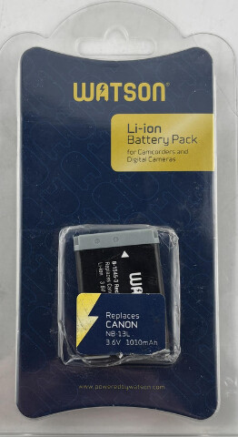 WATSON B-1545-3 RECHARGEABLE BATTERY PACK LI-ION 3.6V 1010MAH 3.636WH FOR CANON