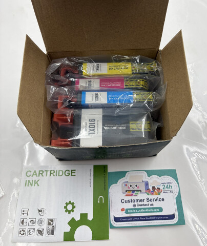 INK CARTRIDGE 910XL ONE BLACK ONE YELLOW ONE MAGENTA ONE CYAN FOR HP OFFICEJET
