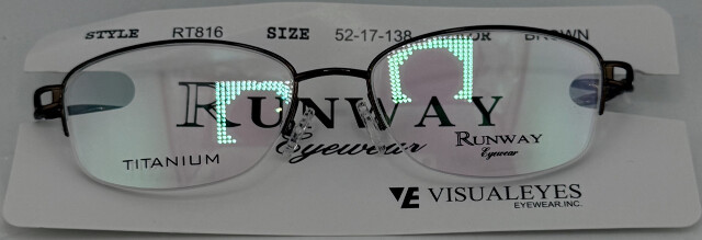 RUNWAY EYEWEAR RT816 TITANIUM 52-17-138 WOMENS BROWN EYEGLASSES FRAMES