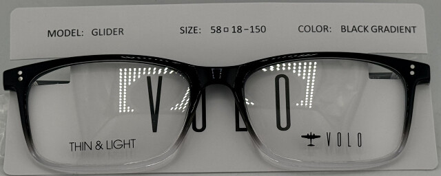 VOLO GLIDER THIN & LIGHT 58-18-150 MENS BLACK GRADIENT EYEGLASSES FRAMES