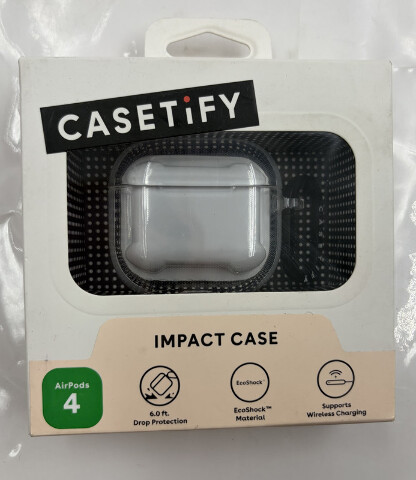 CASETIFY IMPACT CASE FOR AIRPODS 4TH GEN CLEAR CASE SUPPORTS WIRELESS CHARGING