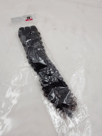 SUPER CURLY 24" BLACK SEW IN HAIR EXTENSION WEFT